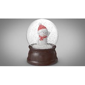 3D Snow Globe with a Snowman 4